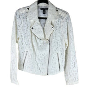 NWT I.N.C. International Concepts Lace Asymmetrical Zippered Blazer Jacket